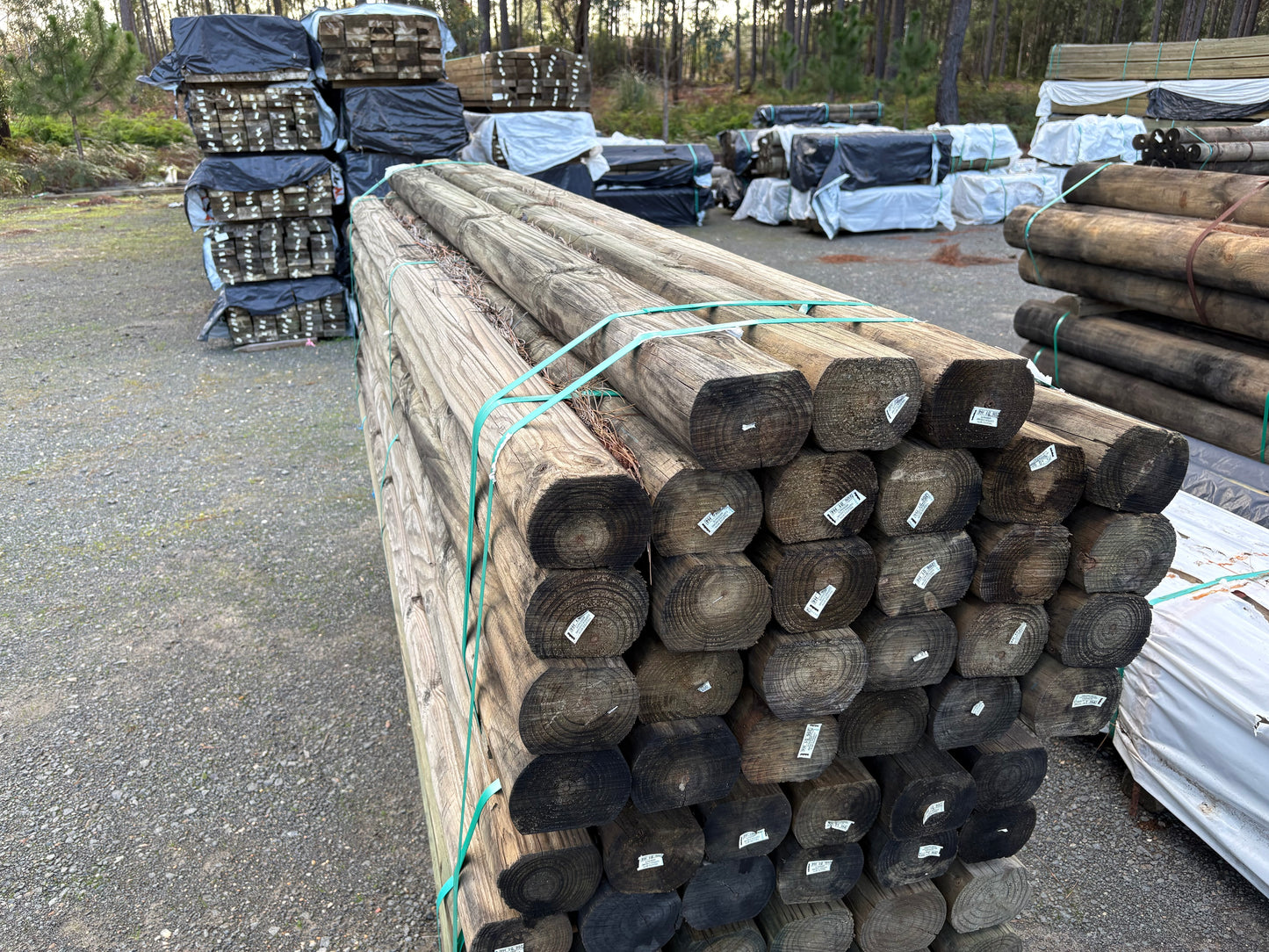 Treated Pine 125mm H4 Round Two Flat Surfaces